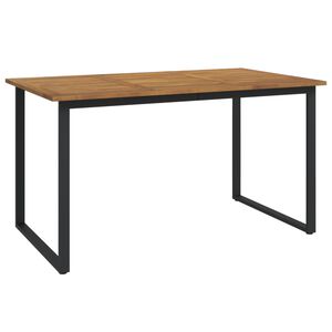 vidaXL havebord med U-formede ben 140x80x75 cm massivt akacietr&aelig;