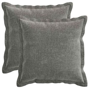vidaXL Pudebetr&aelig;k 2 stk. HOUTEN M&oslash;rkegr&aring; 30 x 30 cm Chenille Stof