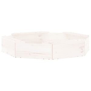 vidaXL sandkasse med sæder ottekantet massivt fyrretræ hvid