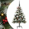vidaXL Kunstigt juletr&aelig; Gr&oslash;n og hvid 120 cm PVC og metal og plast