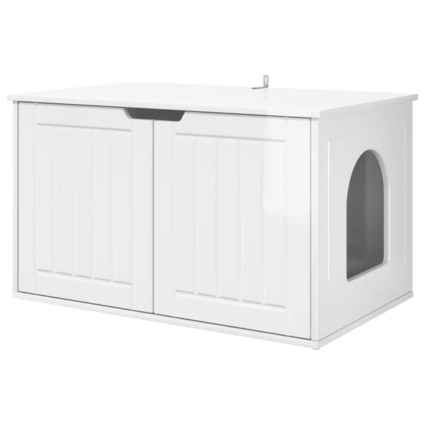 vidaXL Kat Hus Gloss Hvid 85 x 55 x 50,5 cm Konstrueret tr&aelig;