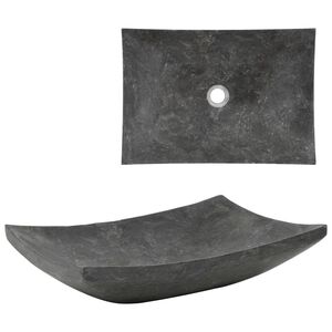 vidaXL h&aring;ndvask 50 x 35 x 12 cm marmor sort