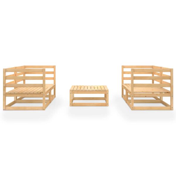 vidaXL loungesæt til haven 5 dele massivt fyrretræ