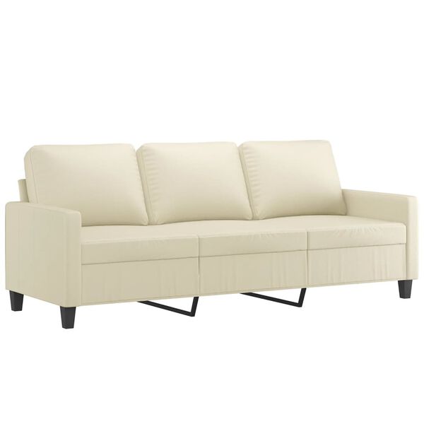 vidaXL 3-personers sofa 180 cm kunstlæder cremefarvet