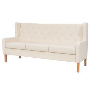 vidaXL 3-personers sofa stof cremehvid