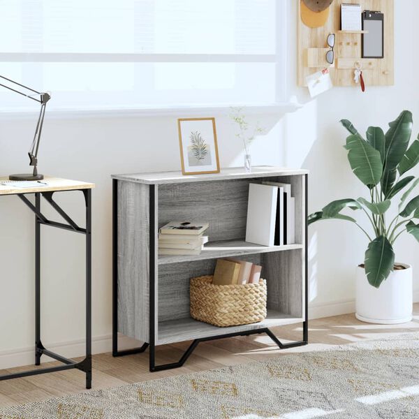 vidaXL bogreol 80x31x74,5 cm konstrueret tr&aelig; gr&aring; sonoma-eg