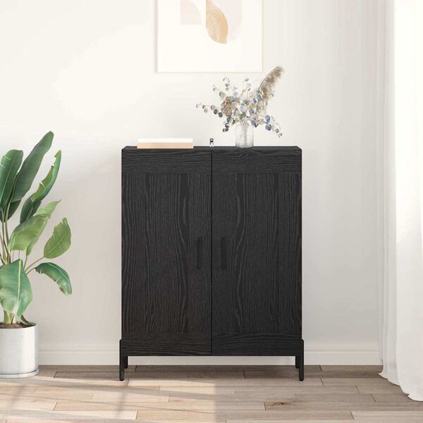 vidaXL Sideboard Sort eg 69,5 x 34 x 90 cm Ingeni&oslash;rt tr&aelig; og jern