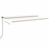 vidaXL markise m. LED-lys 500x300 cm manuel betjening cremefarvet