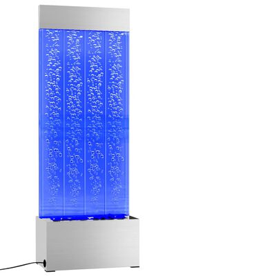 151400 vidaXL boblesøjle med RGB LED'er 110 cm rustfrit stål og akryl
