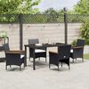 vidaXL Have Spisebordss&aelig;t med pude 5 pcs Sort polyrattan