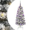 vidaXL Kunstigt Hinged Juletr&aelig; 150 LED'er Gr&oslash;n og Hvid 120 cm