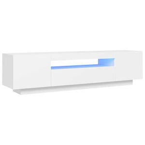 vidaXL tv-skab med LED-lys 160x35x40 cm hvid