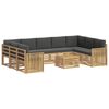 vidaXL Udend&oslash;rs sofagruppe 10 pcs Hvid og antracit 59 x 59 x 37 cm