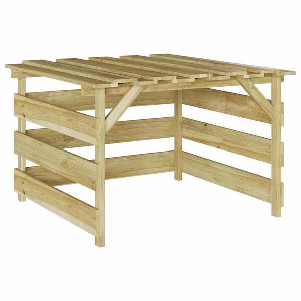 vidaXL Gr&aelig;sklipper Garage Brun 84 x 80 x 56 cm Impregneret fyrretr&aelig;