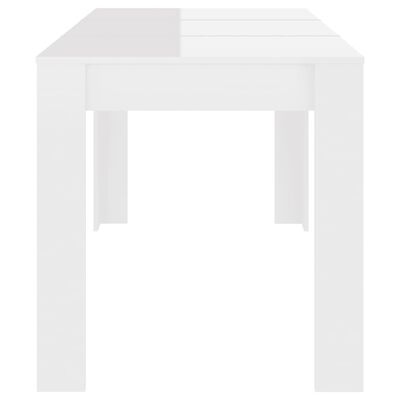 vidaXL spisebord 140x74,5x76 cm spånplade hvid højglans