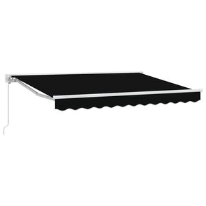 vidaXL Manuel Markise 3 x 2,5 m Sort 100% polyester
