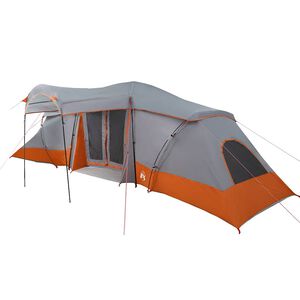 vidaXL Familietelt 6-personers Gr&aring; og orange Polyester og Fiberglass