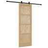 vidaXL Skyded&oslash;r Naturfarvet og sort 73,5 x 211 cm Massivt fyrretr&aelig;