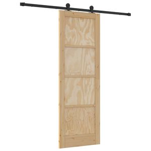 vidaXL Skyded&oslash;r Naturfarvet og sort 73,5 x 211 cm Massivt fyrretr&aelig;