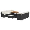 vidaXL Havesofa S&aelig;t 11 stk. Sort polyrattan
