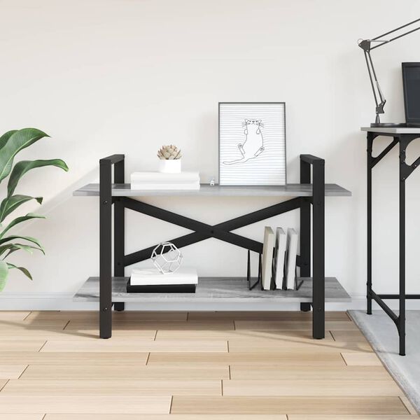 vidaXL Bogreol Gr&aring; Sonoma 100 x 33,5 x 64 cm Konstrueret tr&aelig;