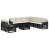 vidaXL Havesofa S&aelig;t 10 stk. Sort og Cremehvid polyrattan