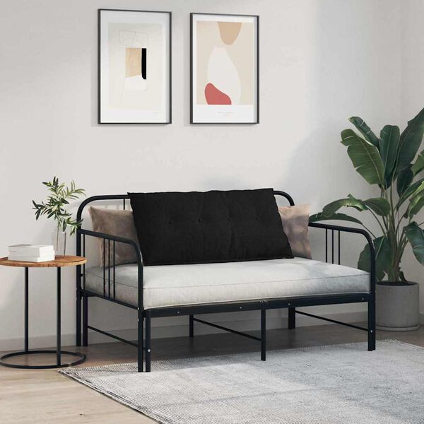 vidaXL Rygpude Sort 100 x 19 x 50 cm Stof