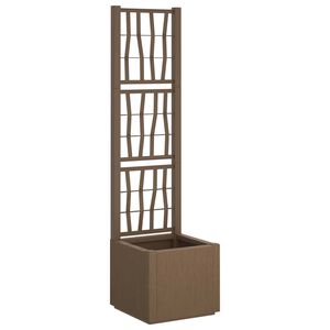 vidaXL Havekrukke med trellis Brun 36 x 36 x 140 cm PP