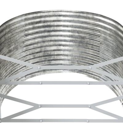 vidaXL plantekasse 554x100x68 cm pulverlakeret stål sølvfarvet