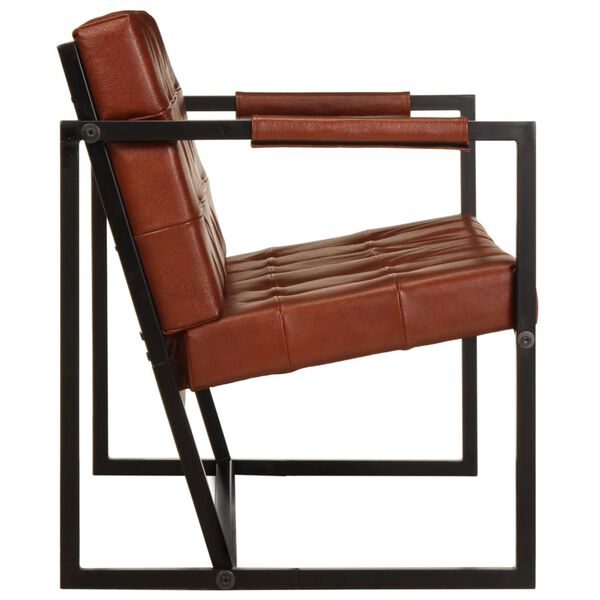 vidaXL 2-personers sofa &aelig;gte gedeskind brun