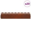 vidaXL Pl&aelig;nekanter 20 stk. 103 x 0,05 x 22 cm Cortenst&aring;l Rusten