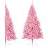 vidaXL kunstigt halvt juletr&aelig; med juletr&aelig;sfod 210 cm PVC pink