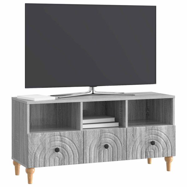 vidaXL TV-skab Gr&aring; Sonoma 102 x 34,5 x 50 cm Konstrueret tr&aelig;