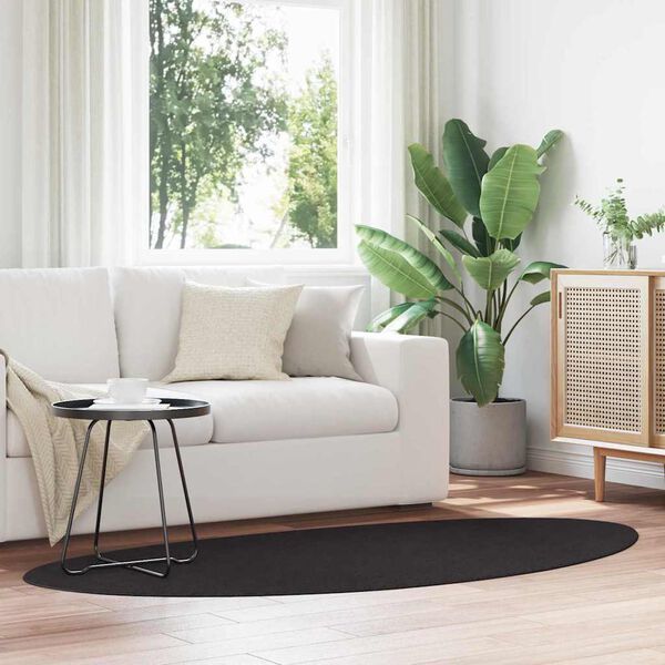 vidaXL T&aelig;ppe HUARTE Sort 100 x 200 cm Polyester