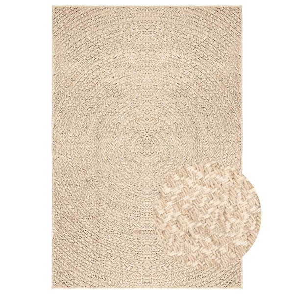 vidaXL gulvt&aelig;ppe ZIZUR beige 200x290cm jute-look indend&oslash;rs og udend&oslash;rs