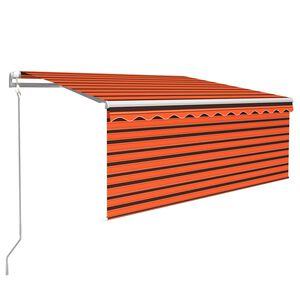 vidaXL markise m. gardin 3,5x2,5 m automatisk betjening orange og brun