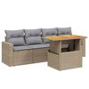 vidaXL sofas&aelig;t til haven 5 dele med hynder polyrattan beige