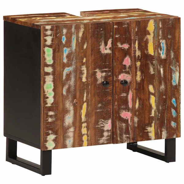 vidaXL vaskeskab 62x33x58 cm massivt genbrugstræ og konstrueret træ