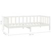 vidaXL daybed med madras 90x200 cm massivt fyrretr&aelig; hvid