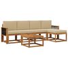 vidaXL Udend&oslash;rs sofagruppe med pude 6 pcs Naturlig og Beige Polyester