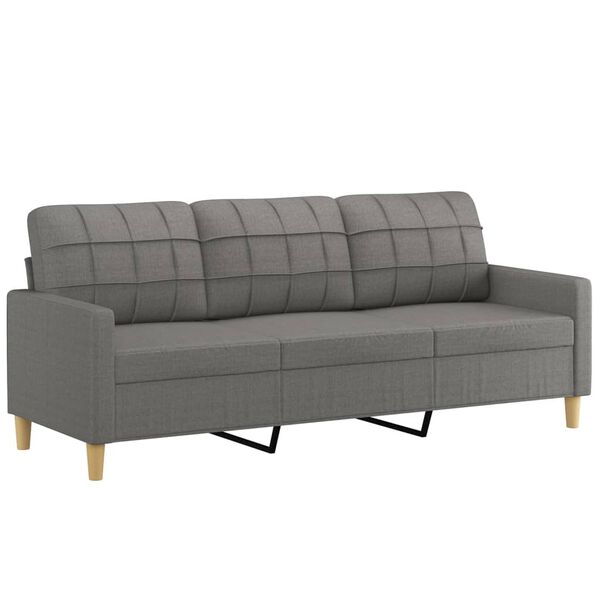 vidaXL 3-personers sofa 180 cm stof m&oslash;rkegr&aring;