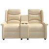 vidaXL 2-personers l&aelig;nestol med kopholdere stof cremefarvet