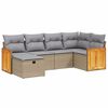 vidaXL havesofas&aelig;t 6 dele med hynder polyrattan beige