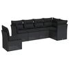 vidaXL sofas&aelig;t til haven 6 dele med hynder polyrattan sort