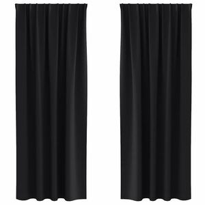 vidaXL M&oslash;rkl&aelig;gningsgardiner med ringe 2 stk. Sort 225 x 140 cm