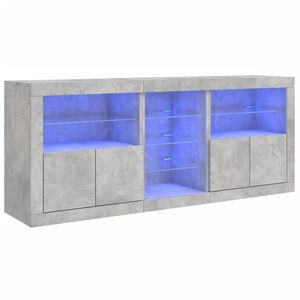 vidaXL sk&aelig;nk med LED-lys 181,5x37x67 cm betongr&aring;