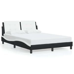 vidaXL sengeramme uden madras Zadar 120x200 cm kunstl&aelig;der sort og hvid