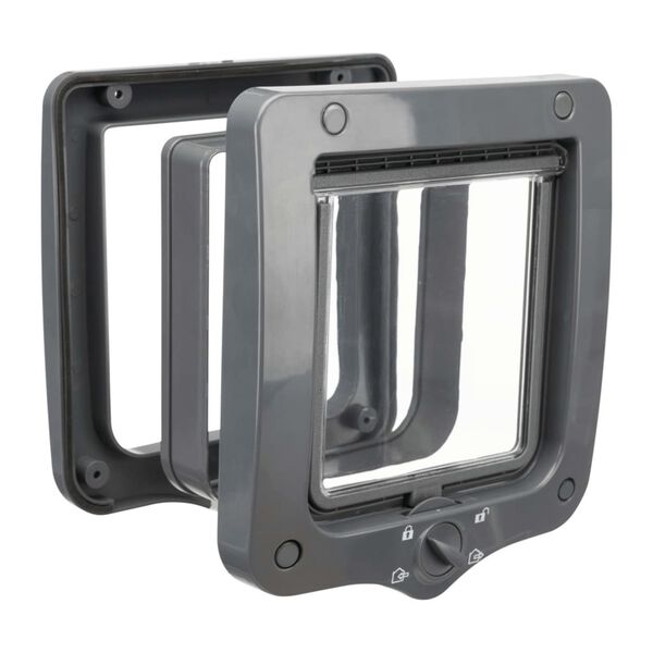 TRIXIE 4-vejs kattelem med 2 tunneller grå