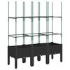 vidaXL plantekasse med espalier 120x40x142,5 cm PP sort