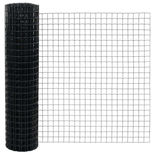 vidaXL Euro Hejn Grå 1.2 x 25 m PVC-belagt jern